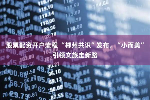 股票配资开户流程 “郴州共识”发布，“小而美”引领文旅走新路